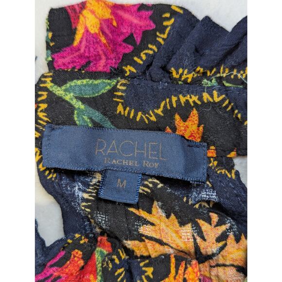 Rachel Roy Floral Romper Womens Medium Colorful Tropical Resort Breezy Summer - Picture 6 of 10